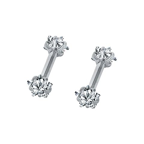 Aretes ZeSen Jewelry Doble Lado Zirconia cúbica Cover