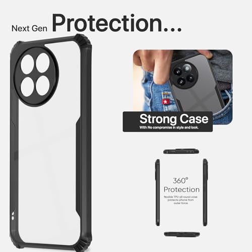 Image of Pikkme Back Cover | Crystal Clear Transparent Back | Ultra Hyrbid | Full Camera Protection | Raised Edge | Bumper Back Case for Xiaomi Civi 4 Pro 5G / Xiaomi 14 Civi 5G (Black)