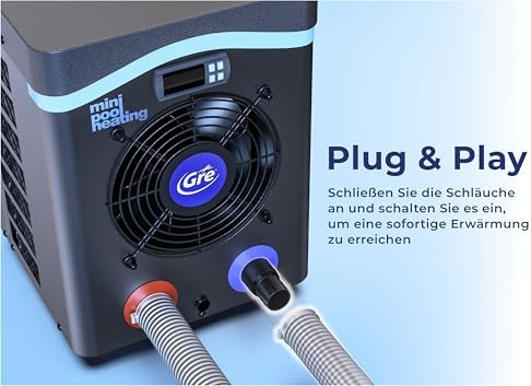 Bild 2 - Gre HPM30 - Mini-Wärmepumpe für Aufstellpools bis zu 30 m³, Heizsystem für Aufstellpools, Farbe Grau