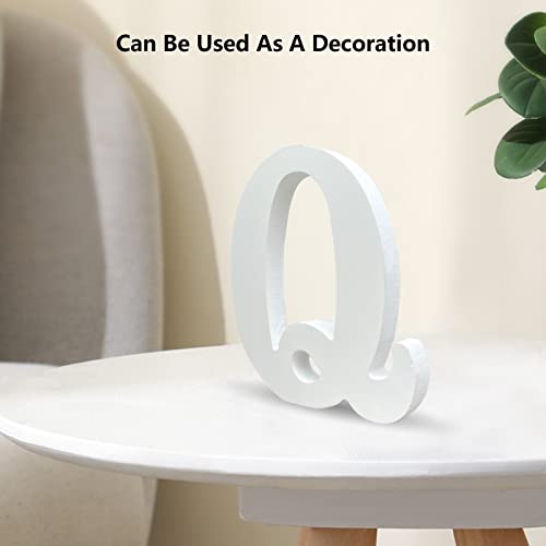 CUXFLS 4 Inch 3D White Wooden Letters, Unfinished Wood Alphabet for Letter Board - Wall Decor - DIY - Painted - Educational - Home Wall Decoration (Letter M)