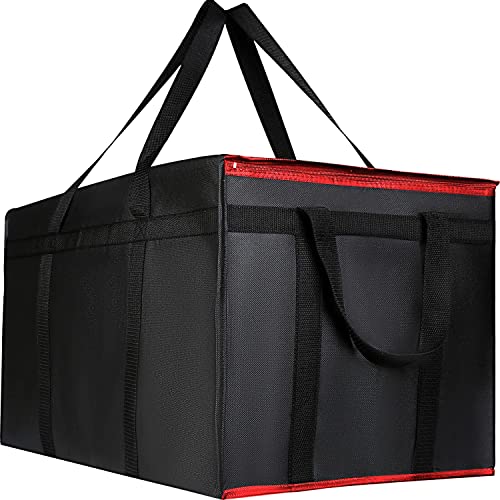 for doordash Catering Bag 22x14x13 Black Red Insulated Food Delivery