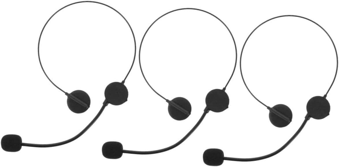 HANABASS 3Pcs Toy Headset Microphone Costume Accessories for Cosplay Party Fake Headphones Props for Rock Star Dress-Up Halloween and Themed Events