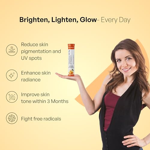 Image of Graceberry Glutathione Tablets for Glowing Skin | 60 Effervescent Tablets with L-Glutathione & Vitamin C | Sugar-free Antioxidant & Skin Glow Supplement for Skin Radiance | Orange (Pack of 3)