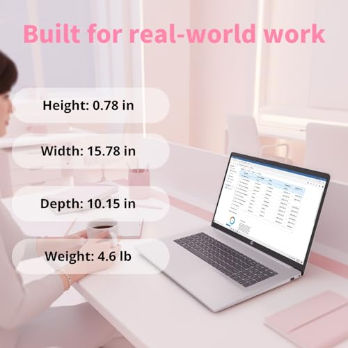 Image of HP 17.3inch FHD Laptop Computer - AMD Ryzen 5 7430U Processor, 250 Nits IPS Display, Webcam, Wifi6, Numeric Pad, Windows 11 Pro for Business & Students (32GB RAM, 1TB SSD)