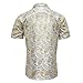 CARUHIF Men's 70s Disco Shirt Retro Paisley Shitrs Short Sleeve Casual Party Costume(Z3886BJ,L)