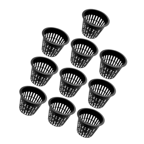 SHINEOFI Cestini per Piantare in Plastica a Rete Neri Medie Dimensioni Confezione da 10 Pezzi Resistenti alla Corrosione Traspiranti per Coltivazione in Casa e Giardino