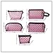 5 Pieces Mesh Heart Makeup Bags Sets, Zipper Mesh Cosmetic Bag Toiletry Bag, Travel Makeup Bags for Women, Small Items Storage Organizer Bags for Home Office Travel (Pink)