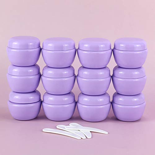 Longway 1 Oz (30Ml) Little Plastic Jars With Lids And Inner Liners | Empty Lotion Containers/Travel Cream Containers - For Salves,Lotions And Creams, Cosmetic Jars & Bpa Free (Pack Of 12, Purple) #TOP1
