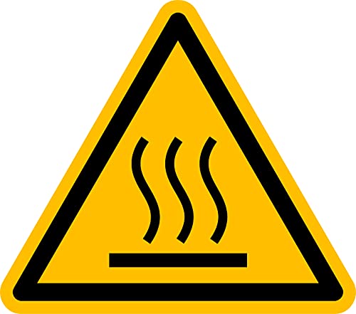 Warning Sticker (50 mm, W017 Warning Sticker Hot Surface Side Length), Yellow, 50mm