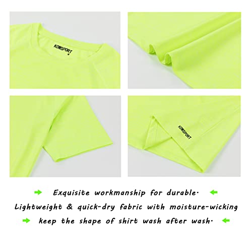 Kowsport Men’s T-Shirts Quick Dry Running T-Shirt For Men Athletic Workout T Shirts For Men Size S-3Xl(Fluorescent Green-02 M) #TOP3