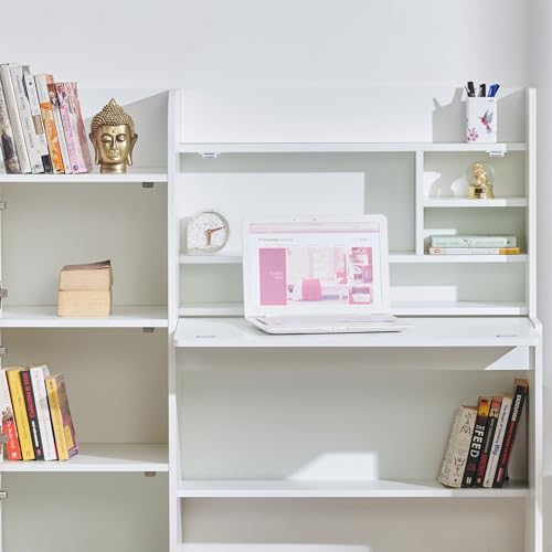 Image of Home Centre | Helios Alton Study Desk | Study Table for Home Office | Engineered Wood | White | 1 Year Warranty