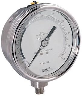 Wika 332.54 4 4" Test Gauge, 30 to 0" Hg, 316 SS