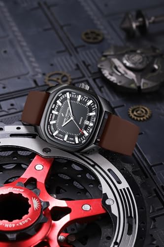 Image of Daniel Hechter Paris Marie Collection Analog Watch for Men with Square Dial, Date Display, Quartz Movement & Silicone Strap