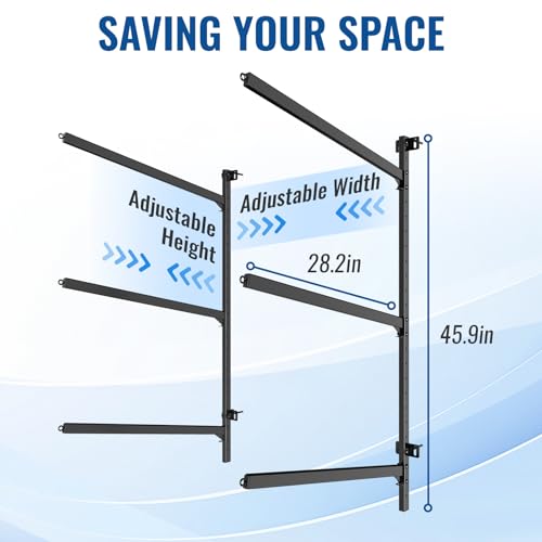 LXVOOEE Kayak Storage Rack Wall Mount, Heavy Duty Kayak Wall Mount for Garage and Outdoor Storage, Kayak Wall Rack Adjustable for Kayak, Canoe, Surfboard and Paddle Board, 3 Tier - Thumbnail 7