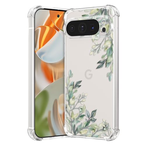 RALEAVO Kompatibel mit Google Pixel 10/10 Pro Handyhülle Transparent Blume Hülle Mädchen Muster Stoßfest Hülle mit Schön...