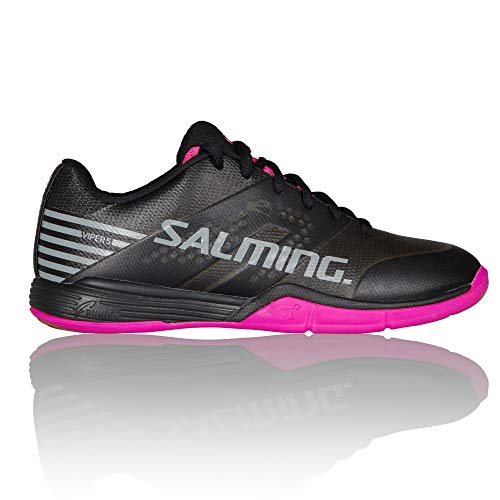 Salming Women's Viper 5 Indoor Court Sports Shoes, Black/Pink Jewel, 9.5 #TOP11
