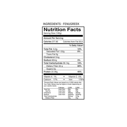 Image of Aadar Spices Whole Fenugreek, Sabut Methi for Authentic Flavors - No Added Preservatives [Pack of 1, 100 Gms]