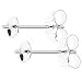 3 pairs / 6 pcs .925 Sterling Silver 4mm Stud Earring Post Cup Pin Pearl Setting Findings f/ Half Drilled Pearl / Bead / Stone