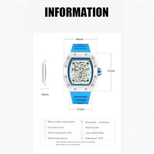 Image of Havoc Craft Men's Luxury Sports Watch 30M Waterproof Tonneau Chronograph | Analog Quartz Wristwatch with Time & Day Function | Premium Square Dial, Shock-Resistant & Anti-Magnetic Silicone Strap