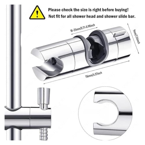 Soporte para cabezal de ducha universal con abrazadera móvil (Pack de 3) 8