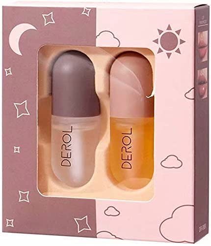 Vafee Lip Plumper Set (Day & Night 2×5.5ML): derol lip plumper, Natural Lip Plumper and Lip Care Serum, Lip Enhancer for Fuller, Hydrating & Reduce Fine Lines
