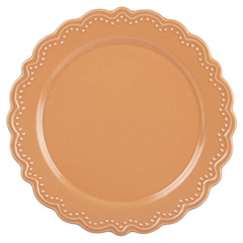 たたら プレート ケーキ皿 お皿 オレンジ 食器 18.5cm 電子レンジ・食洗機対応 エンボス ドット レリーフ フリル 美濃焼 191068のサムネイル