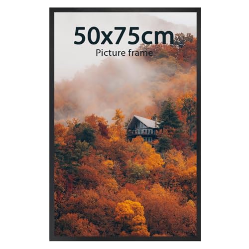 Ditwis 50x75cm Picture Frame Black, Aluminium Photo Frame for Posters and Photos, Large Frame for Living Room, Office, Gallery Wall Mount Display