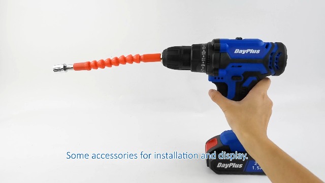 Qimu 21V Cordless Power Drill, 3/8" Auto Chuck, 2-Gear Speed, 45Nm Torque, 1.5AH Li-ion Battery x2, Fast Charger, 26 Drill Bits, DIY Project Kit