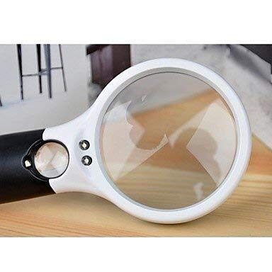 Handlupe mit 75-mm-3-facher / 22-mm-45-facher Vergrößerung und 3-LED-Lichtplatte