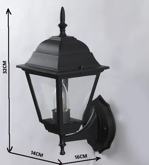 Image of B22 Holder Cast Aluminium Black Matte Finished Standard Garden Light Wall Illumination for Patio, Porch & Balcony (Pack of 1)