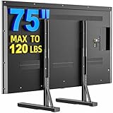 EZISE Universal TV Stand Legs for 35-75 Inch LCD/LED/OLED TVs, Tabletop TV Mount Base with 7 Height Levels, Heavy Duty Steel Frame TV Feet Holds up to 120lbs, Max VESA 800x400mm