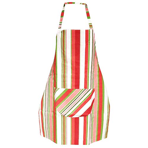 SACASAC Men/Women Kitchen Apron with Pocket - Madras Pattern Fabric 100% Cotton Made in France