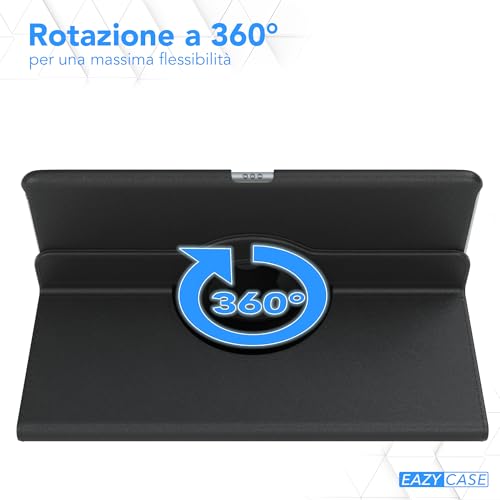 Eazy Case - Custodia Per Ipad 10,2" 2019/2020/2021 Tablet Cover Protettiva Smart Cover Supporto Rotante Astuccio Pieghevole 360° Girevole Con Funzione Stand Similpelle Nero - 3