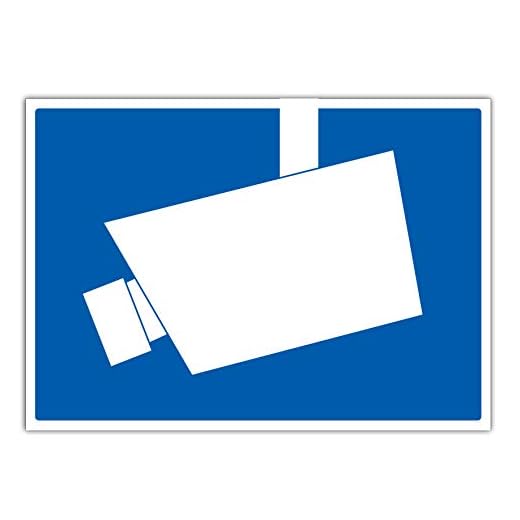 5 stycken videoövervakning enligt DIN 33450 premium klistermärken detta område är videoövervakat skyltar i A4 | 21 x 29,7 cm klistermärke med UV-skydd för utomhus- och inomhusbruk