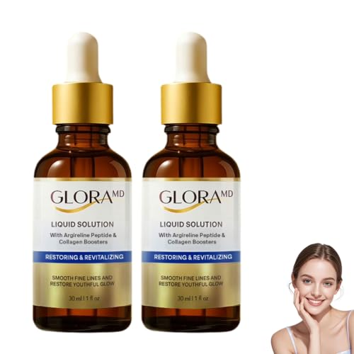 Gloramd Face Lift Serum 2026 New GloraMD Liquid Solution Anti-Aging Reducing Fine Lines and Wrinkles Face Lifting Serum for All Skin Types 1% Peptides and 3% Collagen (2 pc)