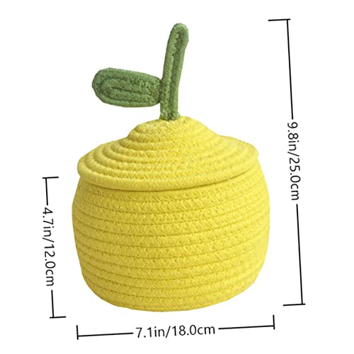 Cabilock 1Pc Cotton Thread Storage Woven Hamper Wicker Laundry Baskets Wicker Storage Bins Storage Basket Cube Basket Bins Woven Bin Sewing Kit Desktop Yellow Woven Laundry Hamper #TOP3