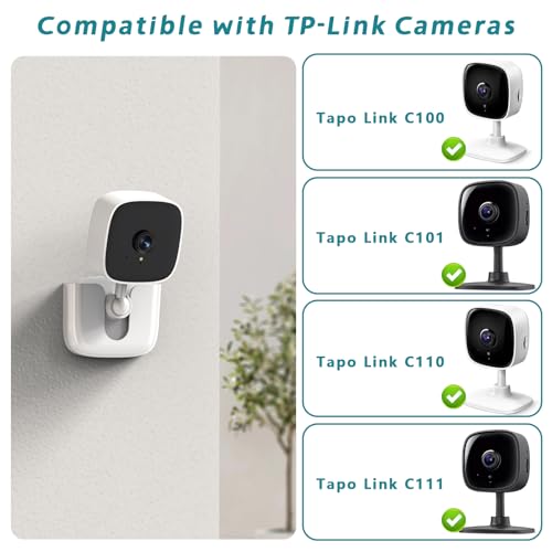 Image of Adhesive Tapo Camera Mount,Fit for Tapo Link Indoor Security Camera C100 /C110 ,No Drilling Mount Holder,No Damage to Surface Mounting Bracket (Tapo Link Cameras is Not Included) White,2Pack