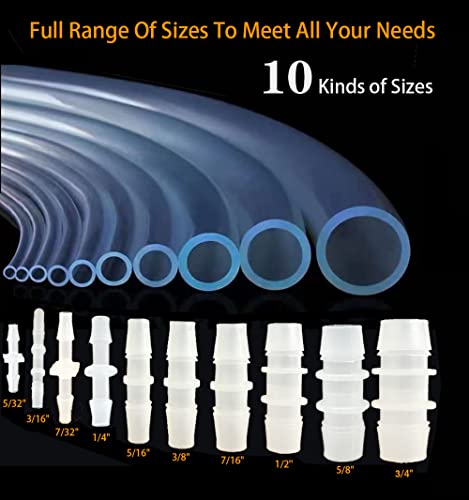 30Pcs Hose Barb Fittings Kit, Pipe Connector Joint Splicer Mender Adapter Union For Aquarium Adapter Gas Liquid Air, For Hose Id 5/32",7/32",3/16",5/16",7/16",3/8",5/8",1/4", 3/4", 1/2"(10 Sizes) #TOP2