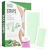 120 Strips Wax Strips Body Hair Removal 2 Sizes and 8 Oil Wipes Waxing Strip Dual Sides Bikini Brazilian Wax for Women Men Face Arms Legs BackUnderarm Waxing Kit Suit Many Skin Aloe Scent