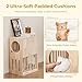 Tangkula 2-Tier Luxury Wood Cat House, Wooden Kitten Cage Condo with 2 Washable Plush Cushions, 2 Access Holes, Indoor Pet Playpen Cat Catio End Side Table Nightstand, Ventilated Cat Bed Furniture