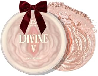 SELESTIA BEAUTY Powder Highlighter Makeup – Divine V – Radiant Glow for All Skin Tones, Easy-to-Apply, 0.53 oz
