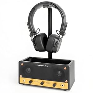 Headset-Ständer für Kopfhörer, Desktop-Halterung Gaming-Headset mit Kabel Organizer, Gebogener Kopfhörerständer, Halterung mit Ablagefach, für AirPods Max, Beats, Bose, Sennheiser, Sony, und mehr