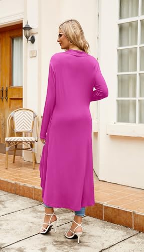 Image of Newchoice Womens Long Cardigan Summer Casual Draped Open Front Lightweight Long Sleeve Cardigan Duster with Pockets