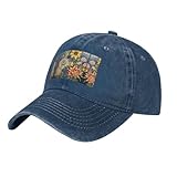Respirant et confortable : ce chapeau de soleil imprimé tournesol bleu marine à l'huile sur toile dispose d'un design monocouche pour une excellente respirabilité, un confort léger, et un bord incurvé pour plus d'élégance, ce qui en fait une caractéristique exceptionnelle.
