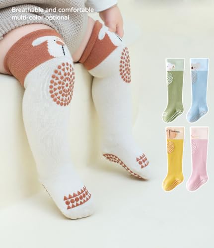 Baby Toddlers Crawling Knee High Socks Non Slip Grip Socks Newborn Infant Anti Skid Girl Boy Cotton Tube Stockings2