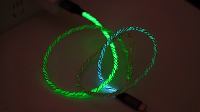 Image of RGB Colorful USB A to USB Type C PD 66W Fast Charging Cable Phone Charger High Data Speed Visible Light Up Colourful RGB Current Flowing for All USB C Device-RGB USB A to C 39 Inches