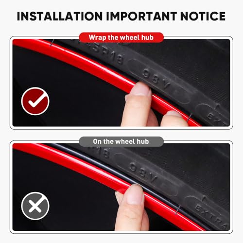 EVOOOR Automotive Alloy Wheel Rim Protector - Covering The Entire Rim of The Wheel hub - Strips for Curb Rash Prevention - Set of 4 Rim Protector Easy to Install(19\'\',Silver)
