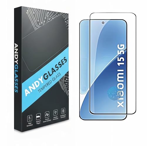 Image of Tempered Glass Screen Protector Compatible with Xiaomi 15 5G (Black) with Edge to Edge Coverage (Ultrasonic Fingerprint Working) and Easy Installation Kit,Pack Of 1