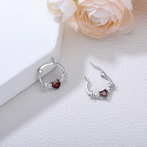 Pendientes góticos de plata 925 con calaveras de 18x18 mm 5
