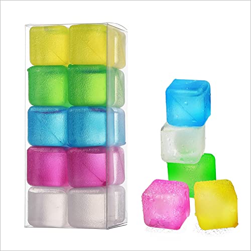 Reusable Ice Cube for Drinks - Multi-Color Plastic Ice Cubes